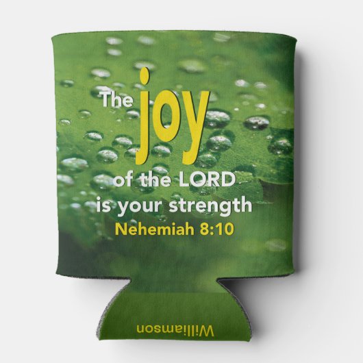 VREUGDE VAN DE HEER Nehemia 8:10 Schrift Blikjeskoeler (Achterkant)