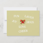 Vreugde van Kerstmis Dank u kaart (Voorkant)