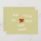 Vreugde van Kerstmis Dank u kaart (Voorkant / Achterkant)