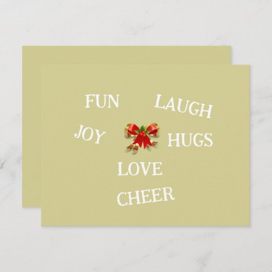 Vreugde van Kerstmis Dank u kaart (Voorkant / Achterkant)