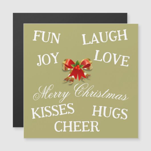 Vreugde van Kerstmis Magnetische Kaart (Voorkant / Achterkant)