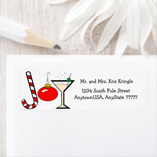 Vreugde van Kerstmis met rood Ornament Etiket (Insitu)