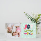 Vreugde voor de Wereld | Fotokerstkaart Feestdagenkaart (Staand voorkant)