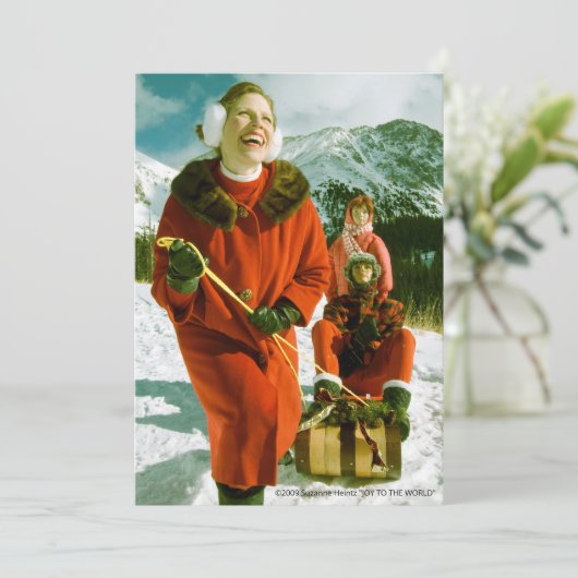 "VREUGDE VOOR DE WERELD" Platte Kerstkaart (Staand voorkant)