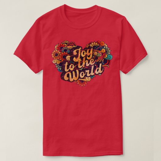 VREUGDE VOOR DE WERELD VIGNET  KLEUR T-SHIRT (Design voorkant)