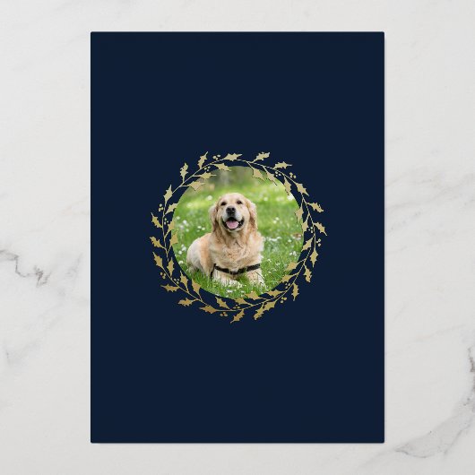 Vreugde Vrede Geluk Vakantie Krans met Foto's Folie Feestdagenkaart (Achterkant)