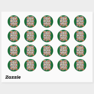 Vreugde Vrede Liefde - Aangepaste Achtergrondkleur Ronde Sticker