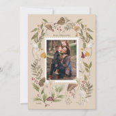 Vreugde Vrede Liefde Aquarel Bosachtige Paddenstoe Feestdagenkaart (Voorkant)