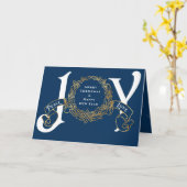 Vreugde Vrede Liefde Blauw Team Foto Zakelijke Ker Kaart (Gele Bloem)