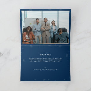 Vreugde Vrede Liefde Blauw Team Foto Zakelijke Ker Kaart