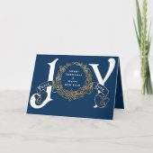 Vreugde Vrede Liefde Blauw Team Foto Zakelijke Ker Kaart (Voorkant)