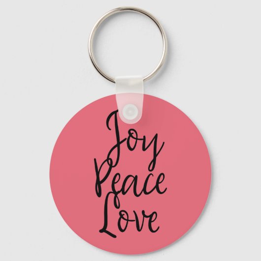 Vreugde Vrede Liefde Inspirerende Spreuk Sleutelhanger (Voorkant)
