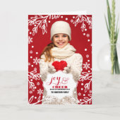 Vreugde & vreugde. Aangepaste kerstfoto Feestdagen Kaart (Voorkant)