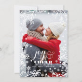 Vreugde & vreugde. Custom Holiday Flat Photo Card Feestdagenkaart (Voorkant)