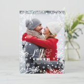 Vreugde & vreugde. Custom Holiday Flat Photo Card Feestdagenkaart (Staand voorkant)