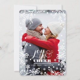 Vreugde & vreugde. Custom Holiday Flat Photo Card Feestdagenkaart