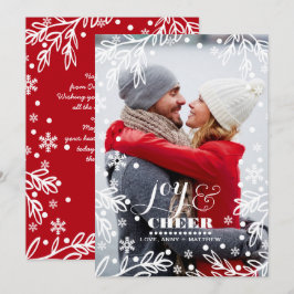 Vreugde & vreugde. Custom Holiday Flat Photo Card Feestdagenkaart