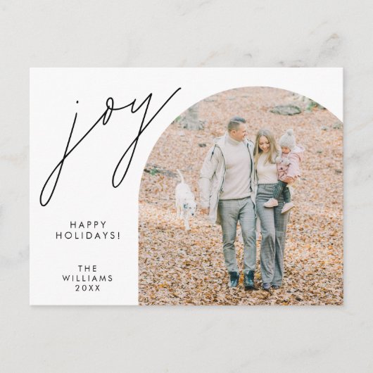 Vreugde, Vrolijk Kerstmis Familie Foto Layover Briefkaart (Voorkant)