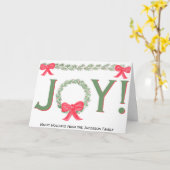 Vreugde! Waterverf dennenkrans & Garland foto binn Kaart (Gele Bloem)