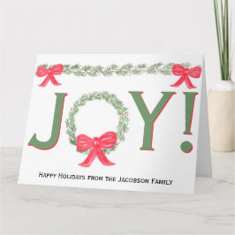 Vreugde! Waterverf dennenkrans & Garland foto binn Kaart