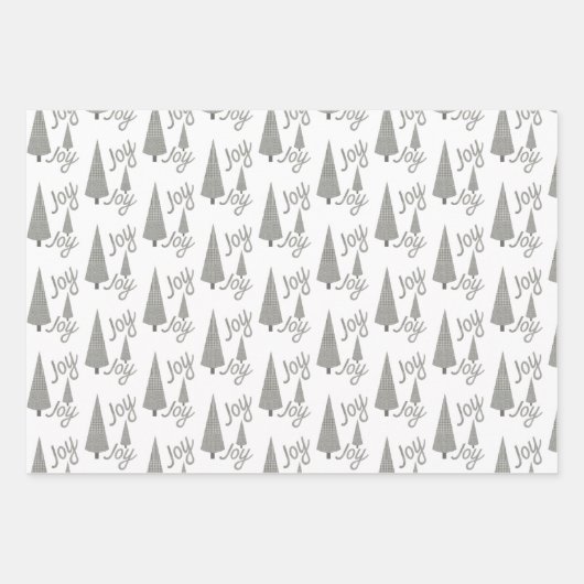 Vreugde Xmas Boom Houndstooth Wit Bourgondië Groen Inpakpapier Vel (Voorkant)