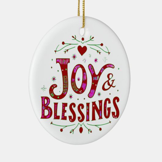 Vreugde & Zegeningen Keramisch Ornament (Rechts)
