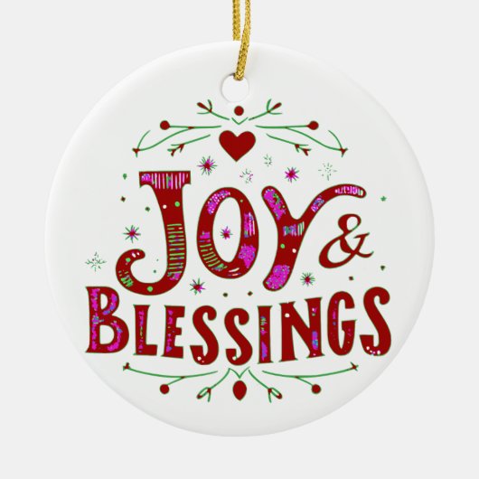 Vreugde & Zegeningen Keramisch Ornament (Voorkant)