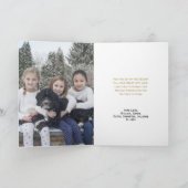 Vreugde! Zwart & Goud Elegant Minimaal Fotokerst Kaart (Binnen)