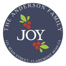 Vreugdeadres blauw label