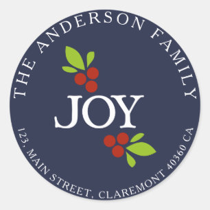 Vreugdeadres blauw label