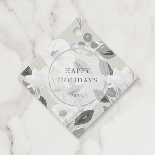 Vreugdescript Echt Gouden Folie Bloemen Kerstvakan Bedankjes Labels (Achterkant)