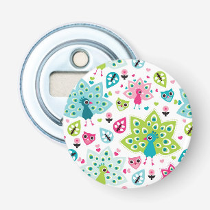 vreugdevogel en uil button flesopener