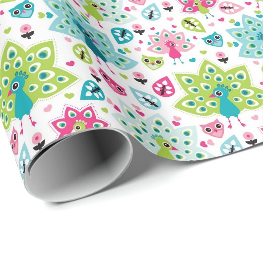 vreugdevogel en uil cadeaupapier (Rol Hoek)