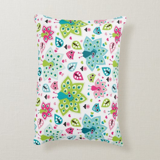 vreugdevogel en uil decoratief kussen (Achterkant (Verticaal))