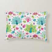 vreugdevogel en uil decoratief kussen (Achterkant)