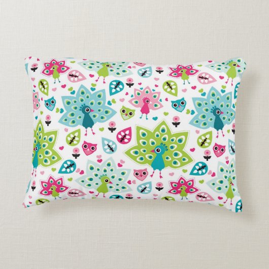 vreugdevogel en uil decoratief kussen (Achterkant)