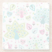 vreugdevogel en uil glazen onderzetter (Achterkant)