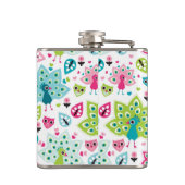 vreugdevogel en uil heupfles (Achterkant)