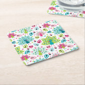 vreugdevogel en uil kartonnen onderzetters (Schuin)