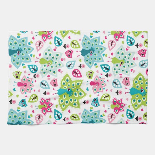 vreugdevogel en uil theedoek (Horizontaal)