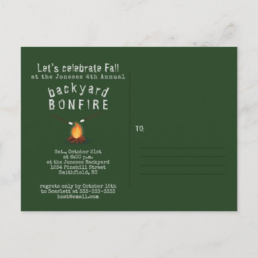 vreugdevol feest uitnodiging briefkaart (Achterkant)