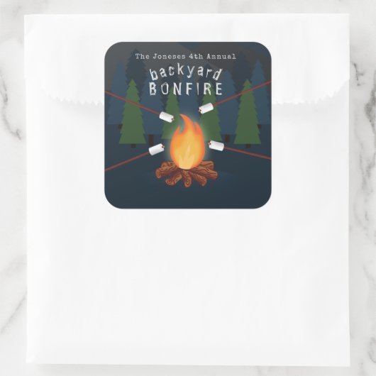 vreugdevol feest vierkante sticker (Tas)