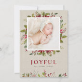 Vreugdevol groen | Platte vakantie fotokaart Feestdagenkaart (Voorkant)