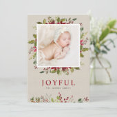 Vreugdevol groen | Platte vakantie fotokaart Feestdagenkaart (Staand voorkant)