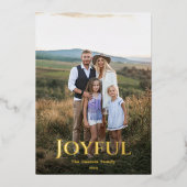 Vreugdevol in goud folie feestdagenkaart (Voorkant)