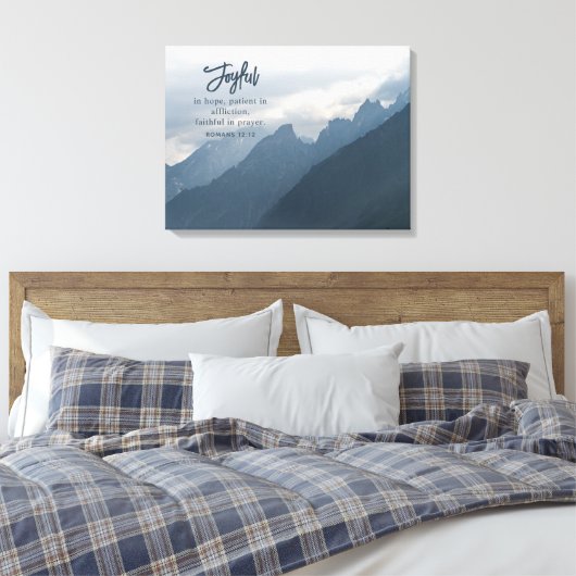 Vreugdevol in hoop Christelijk Inspirerend Canvas Afdruk (Insitu (Slaapkamer))