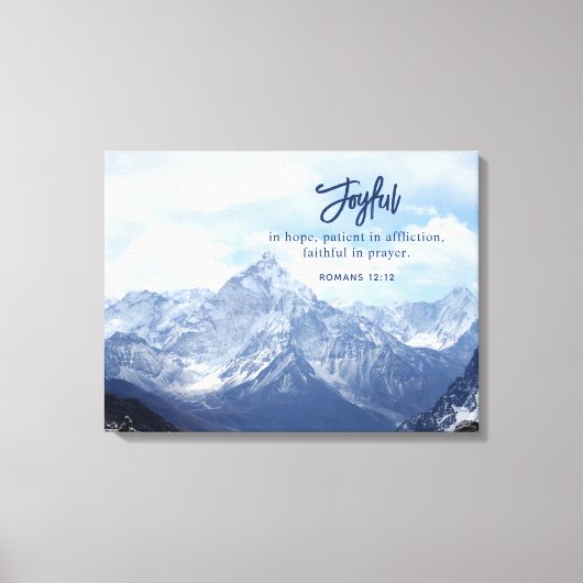 Vreugdevol in hoop Christelijke Inspirerend berg Canvas Afdruk (Voorkant)