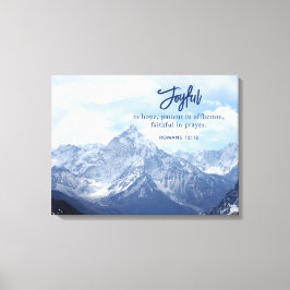 Vreugdevol in hoop Christelijke Inspirerend berg Canvas Afdruk