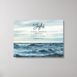 Vreugdevol in hoop Christelijke Inspirerend oceaan Canvas Afdruk