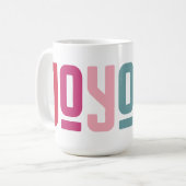 vreugdevol | Kleurrijke moderne gedurfde trendy ty Koffiemok (Voorkant links)
